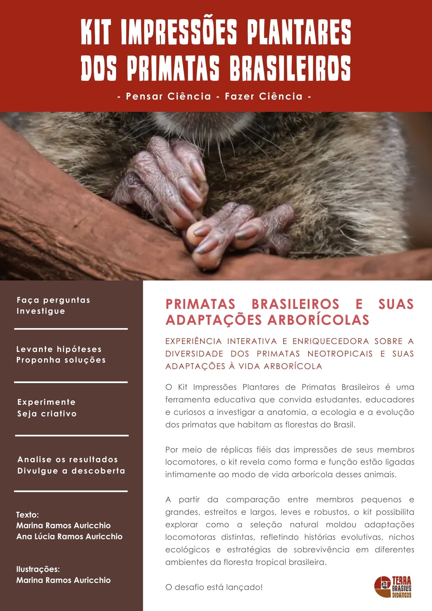 Encarte: Kit Impressões Plantares dos Primatas Brasileiros